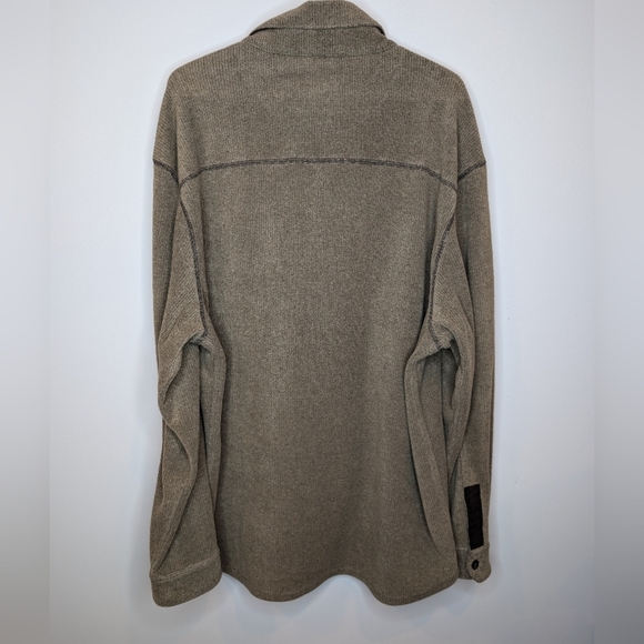 Vintage Tasso Ella Brown Button Down Collared Fleece Sweater Jacket XXL Mens - Picture 2 of 10